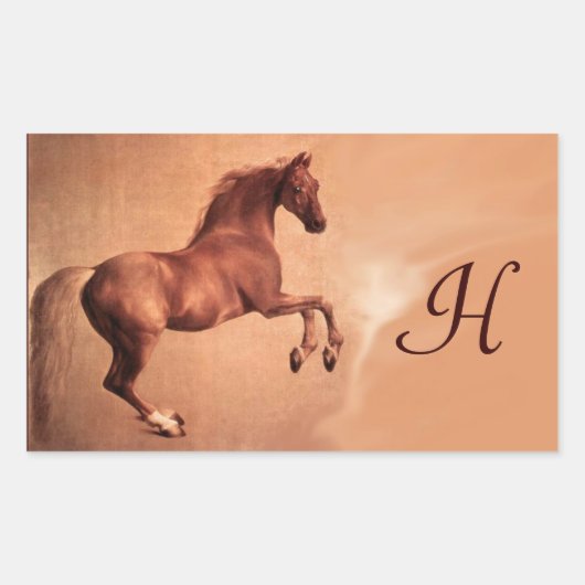 RED HORSE MONOGRAM RECHTHOEKIGE STICKER (Voorkant)