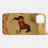 RED HORSE Parchment Monogram Case-Mate iPhone Case (Achterkant (horizontaal))