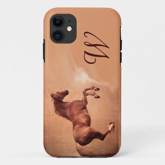 RED HORSE Parchment Monogram Case-Mate iPhone Case (Achterkant)