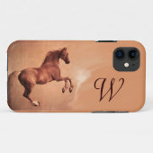 RED HORSE Parchment Monogram Case-Mate iPhone Case (Achterkant (horizontaal))