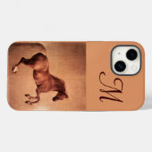 RED HORSE Parchment Monogram Case-Mate iPhone Case (Achterkant (horizontaal))