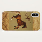 RED HORSE Parchment Monogram Case-Mate iPhone Case (Achterkant (horizontaal))
