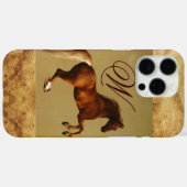RED HORSE Parchment Monogram Case-Mate iPhone Case (Achterkant (horizontaal))