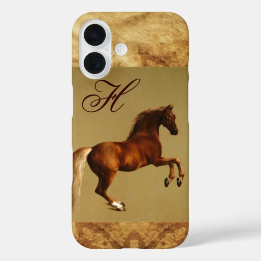 RED HORSE Parchment Monogram Case-Mate iPhone Case (Achterkant)