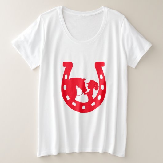 Red Horseshoe Girl and Horse (Design devant)