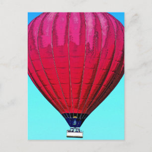 Red Hot Air ballon in Blue Sky Briefkaart
