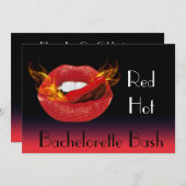 Red Hot Bachelorette Bash Kaart (Voorkant / Achterkant)
