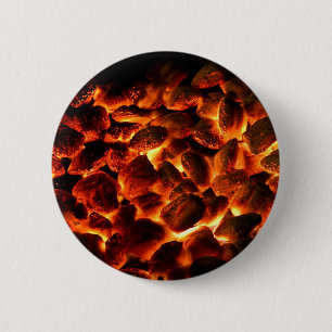 Red Hot Burning Coals Ronde Button 5,7 Cm