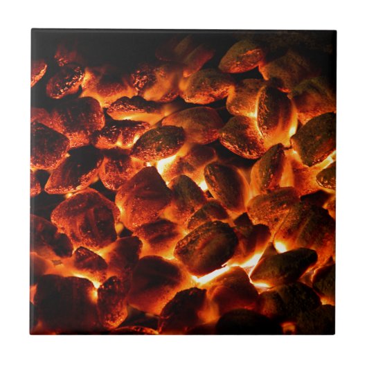 Red Hot Burning Coals Tegeltje (Voorkant)