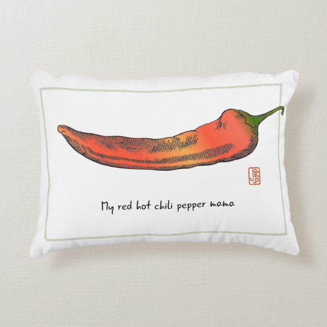 Red Hot Chili Mama Accent Pillow Kussen (Voorkant)