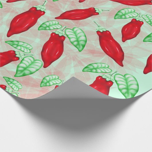 Red Hot Chili Pepper Decorative Pattern Cadeaupapier (Hoek)