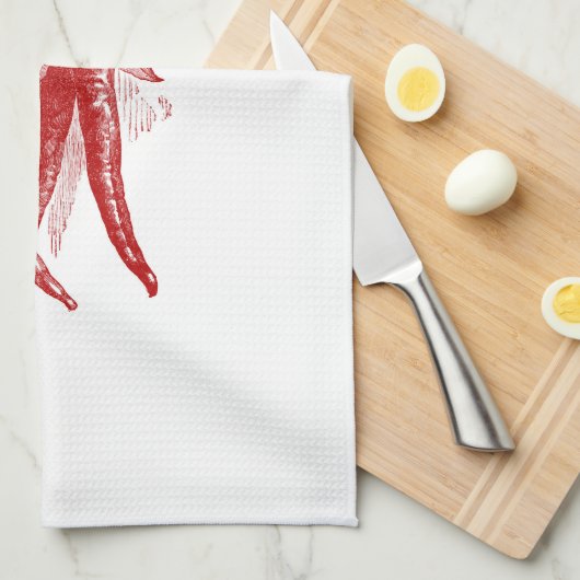 Red Hot Chili Pepper Print Kitchen Towel Theedoek (Quarter Fold)