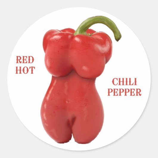 Red Hot Chili Pepper Ronde Sticker (Voorkant)