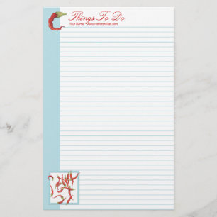 Red Hot Chillies blauw om een lijst te maken Briefpapier