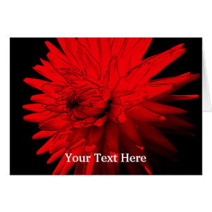 Red Hot Dahlia Floral Art Carte photo