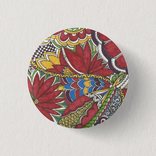 Red Hot Doodle Art Button (Voorkant)