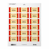 Red Hot Flames aangepaste bewerkbare Adresetikette Etiket (Full Sheet)