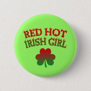 Red Hot Irish Girl Ronde Button 5,7 Cm