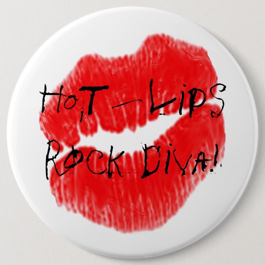 Red Hot Lips I Ronde Button 6,0 Cm (Voorkant)