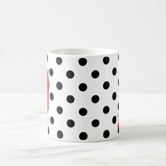 Red Hot Pepper Diva Black Pois café Mug (Centre)