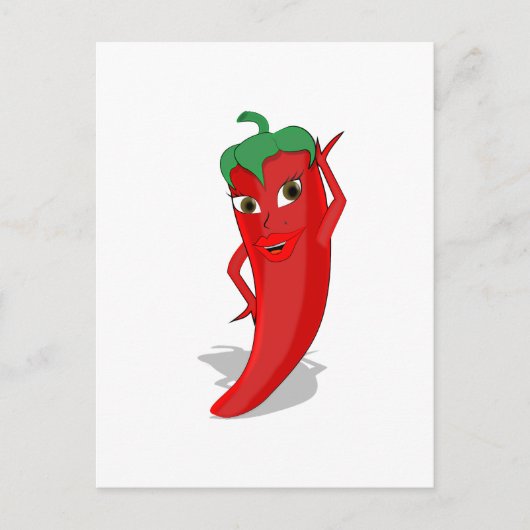 Red Hot Pepper Diva Briefkaart (Voorkant)