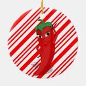 Red Hot Pepper Diva Candy Cane Ceramic Ornament (Achterkant)