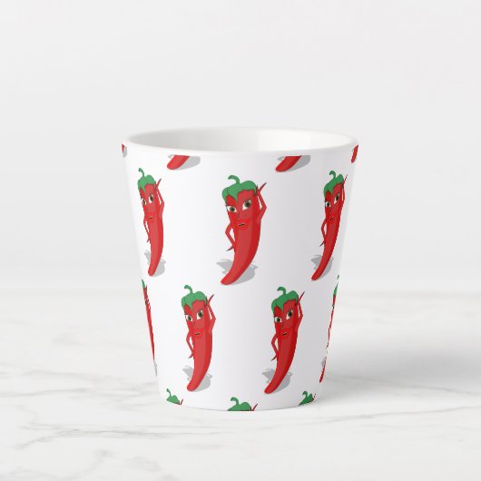 Red Hot Pepper Diva Classic Latte Mok (Voorkant)