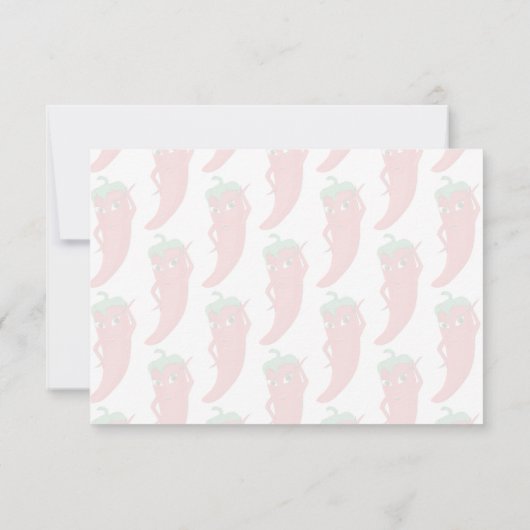 Red Hot Pepper Diva Cute Custom Lined Monogram Notitiekaartje (Achterkant)