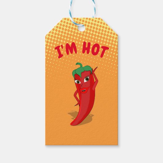 Red Hot Pepper Diva gradiënt Gift Labels Cadeaulabel (Voorkant)