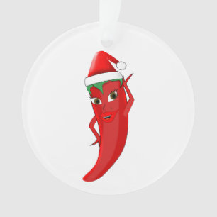 Red Hot Pepper Diva met Santas-Pet Ornament