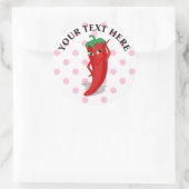 Red Hot Pepper Diva Pink Polka Dots Ronde Sticker (Tas)