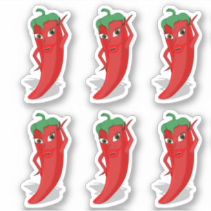 Red Hot Pepper Diva Prints Sticker