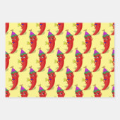 Red Hot Pepper Diva Verjaardagsviering Custom Inpakpapier Vel (Voorkant)