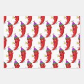 Red Hot Pepper Diva Verjaardagsviering Custom Inpakpapier Vel (Voorkant 3)