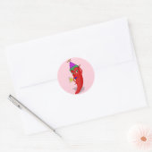 Red Hot Pepper Diva Verjaardagsviering Custom Ronde Sticker (Envelop)