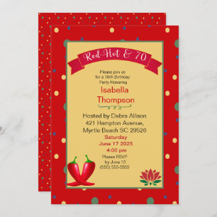 Red Hot Peppers 70th Birthday Invitation