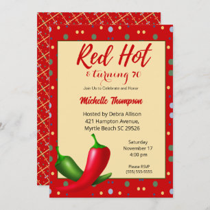 Red Hot Peppers 70th Birthday Invitation