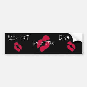 Red Hot Rock Star Diva Lips I Bumper Sticker