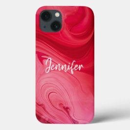 Red Hot Swirls, gepersonaliseerd iPhone 13 Hoesje