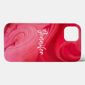 Red Hot Swirls, gepersonaliseerd Case-Mate iPhone Case (Achterkant (horizontaal))