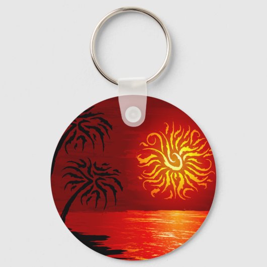 Red Hot Tropical Sunset Sleutelhanger (Voorkant)