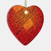 Red Hot Yoga Lover's Om Symbol Pattern Keramisch Ornament (Rechts)