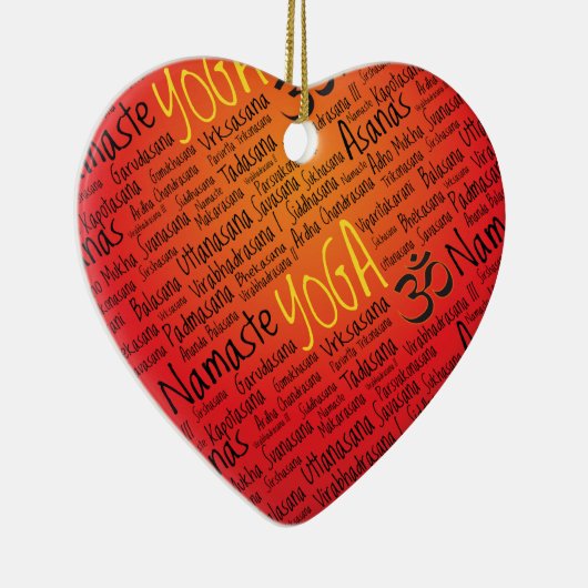 Red Hot Yoga Lover's Om Symbol Pattern Keramisch Ornament (Rechts)