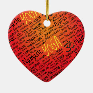 Red Hot Yoga Lover's Om Symbol Pattern Keramisch Ornament