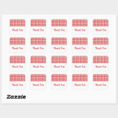 Red Houndstooth Bedankt Stickers (Vel)