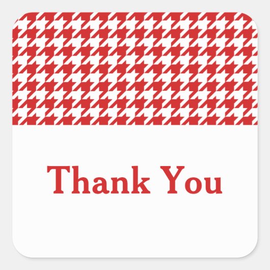 Red Houndstooth Bedankt Stickers (Voorkant)