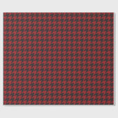 Red Houndstooth Textile Pattern Cadeaupapier (Vlak)