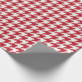 Red Houndstooth Textile Pattern Cadeaupapier (Hoek)