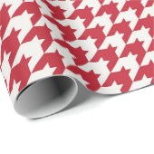 Red Houndstooth Textile Pattern Cadeaupapier (Rol Hoek)