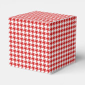 Red Houndstooth Wedding Favor Box Bedankdoosjes (Achterkant)
